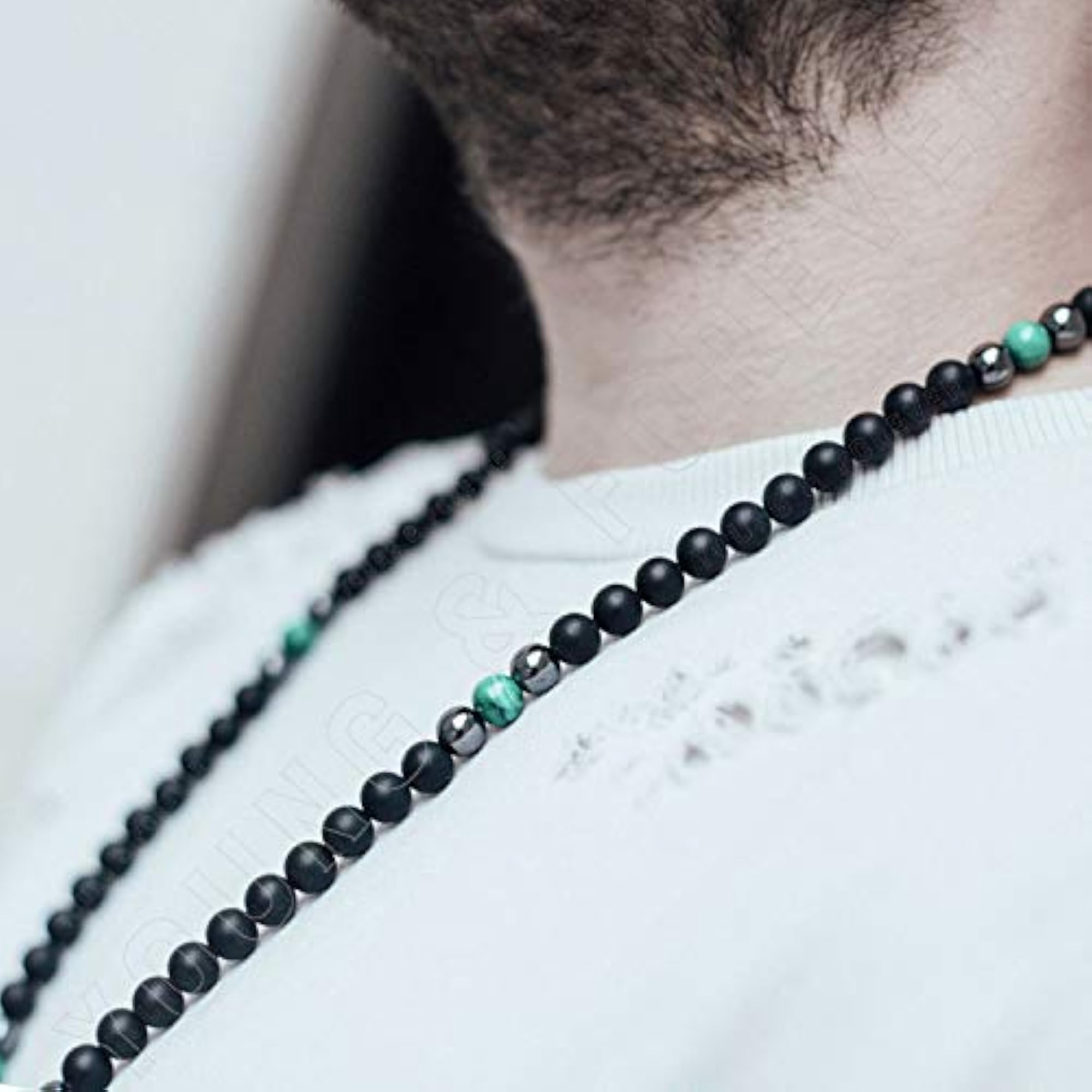 Men's Natural Semi Precious Stone Necklace, Spiritual Gift